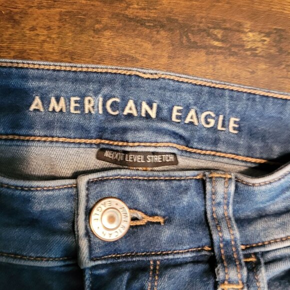 American Eagle Jeans 4 R Jegging Next Level Stretch Hi Rise Medium Light Wash - Picture 4 of 11